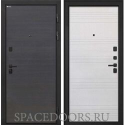 Входная дверь Интекрон Профит Black Эковенге поперечный Белый Ясень ФЛ-316