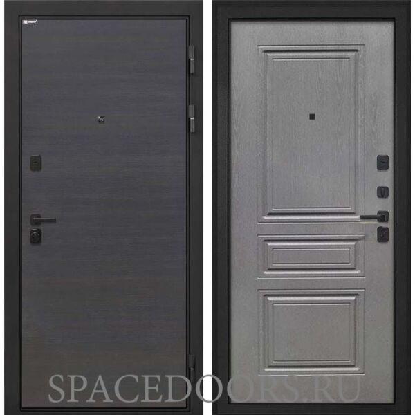 Входная дверь Интекрон Профит Black Эковенге поперечный Графит ФЛ-243-М