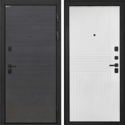 Входная дверь Интекрон Профит Black Эковенге поперечный ФЛ-326М Мэджик шифон (белый)