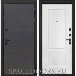 Входная дверь Интекрон Профит Black Эковенге поперечный Белая матовая КВ-2