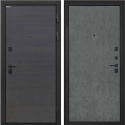 Входная дверь Интекрон Профит Black Эковенге поперечный Штукатурка графит гладкая