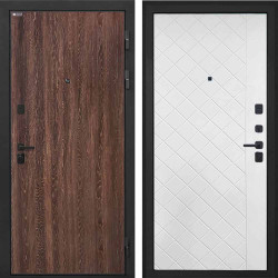 Входная дверь Интекрон Профит Black Дуб филадельфия коньяк ФЛ-Ромбы Силк ясень белый