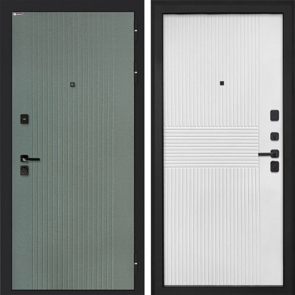 Входная дверь Интекрон Профит Black Пазл грин ФЛ-295 ФЛ-326М Мэджик шифон (белый)