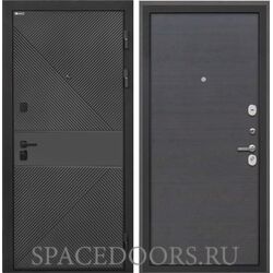 Входная дверь Интекрон Профит Black ФЛ-613 эмаль черная Эковенге поперечный