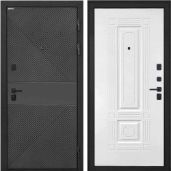 Входная дверь Интекрон Профит Black ФЛ-613 эмаль черная Ясень белый силк ФЛ-2