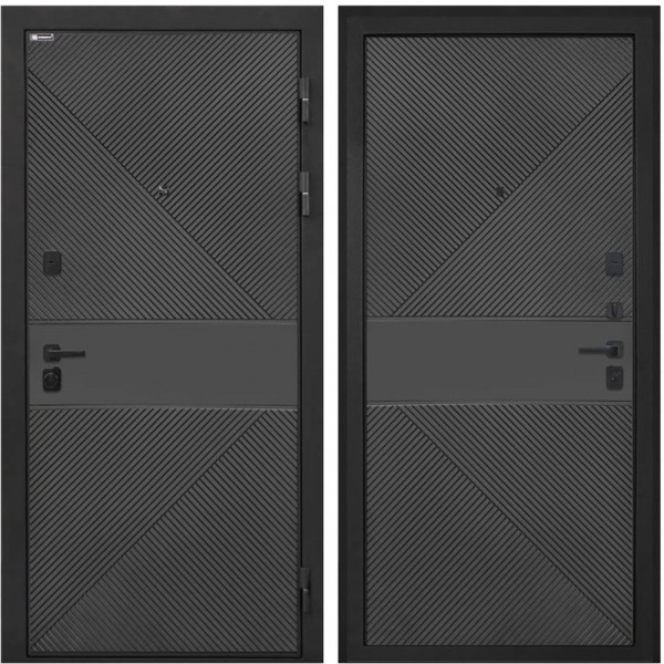 Входная дверь Интекрон Профит Black ФЛ-613 эмаль черная ФЛ-613 черная эмаль