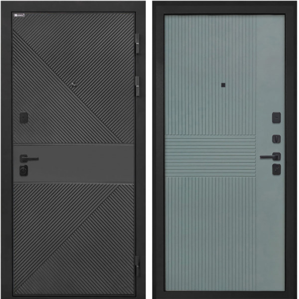 Входная дверь Интекрон Профит Black ФЛ-613 эмаль черная Монолит Фреско ФЛ-326