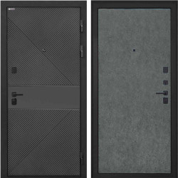 Входная дверь Интекрон Профит Black ФЛ-613 эмаль черная Штукатурка графит гладкая