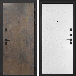 Входная дверь Интекрон Профит Black Гранж Ясень силк белый ФЛ-306