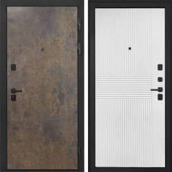 Входная дверь Интекрон Профит Black Гранж ФЛ-326М Мэджик шифон (белый)