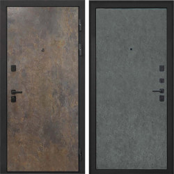 Входная дверь Интекрон Профит Black Гранж Штукатурка графит гладкая