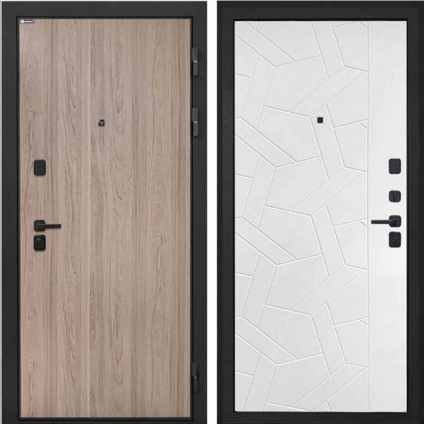 Входная дверь Интекрон Профит Black Ильм американский Ясень силк белый ФЛ-306