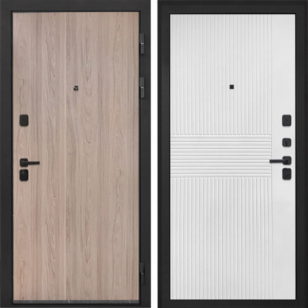 Входная дверь Интекрон Профит Black Ильм американский ФЛ-326М Мэджик шифон (белый)