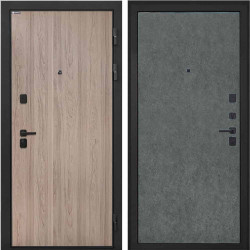 Входная дверь Интекрон Профит Black Ильм американский Штукатурка графит гладкая