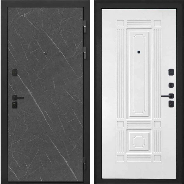 Входная дверь Интекрон Профит black лава Ясень белый силк ФЛ-2