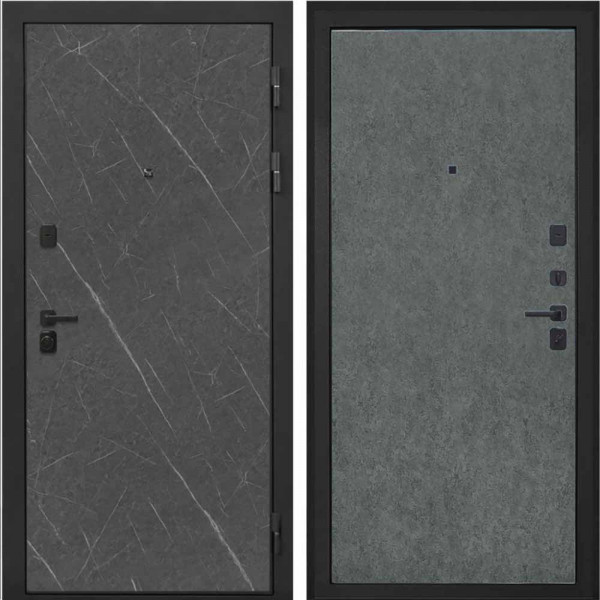Входная дверь Интекрон Профит black лава Штукатурка графит гладкая