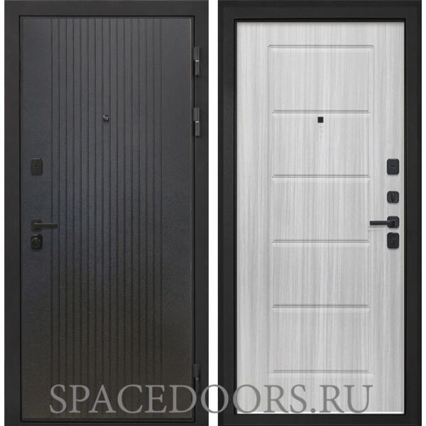 Входная дверь Интекрон Профит black лофт черный Сандал белый ФЛ-39