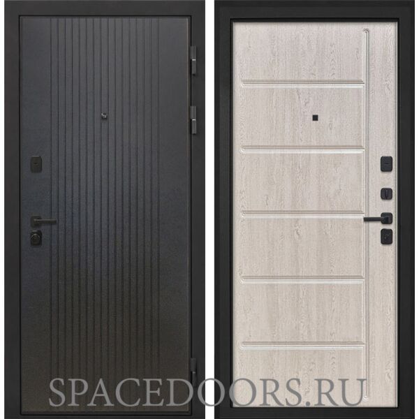 Входная дверь Интекрон Профит black лофт черный Сосна белая ФЛ-102