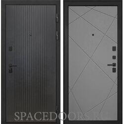Входная дверь Интекрон Профит black лофт черный Лучи-М Софт Графит