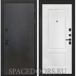 Входная дверь Интекрон Профит black лофт черный Белая матовая КВ-2