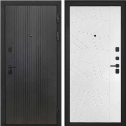 Входная дверь Интекрон Профит black лофт черный Ясень силк белый ФЛ-306
