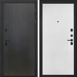 Входная дверь Интекрон Профит black лофт черный ФЛ-326М Мэджик шифон (белый)