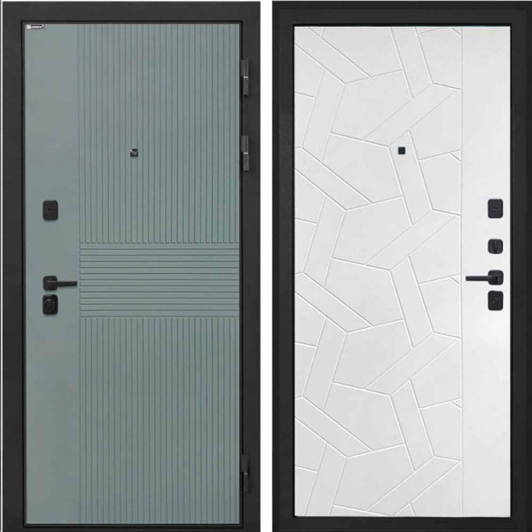 Входная дверь Интекрон Профит Black Монолит фреско ФЛ-326М Ясень силк белый ФЛ-306