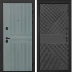 Входная дверь Интекрон Профит Black Монолит фреско ФЛ-326М ФЛ-613 черная эмаль