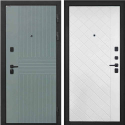 Входная дверь Интекрон Профит Black Монолит фреско ФЛ-326М ФЛ-Ромбы Силк ясень белый