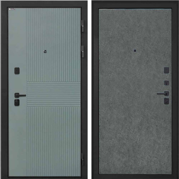 Входная дверь Интекрон Профит Black Монолит фреско ФЛ-326М Штукатурка графит гладкая