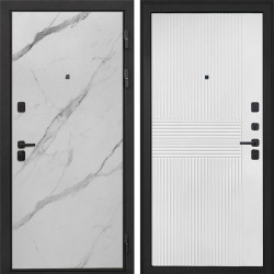 Входная дверь Интекрон Профит black мрамор арктик ФЛ-326М Мэджик шифон (белый)