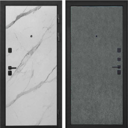 Входная дверь Интекрон Профит black мрамор арктик Штукатурка графит гладкая
