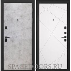 Входная дверь Интекрон Профит black мрамор светлый Лучи-М Софт Милк