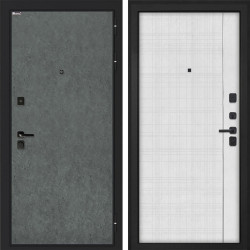 Входная дверь Профит Black Штукатурка графит Лофт Белый В-07