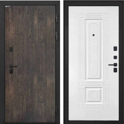 Входная дверь Интекрон Профит Black Тиковое дерево Ясень белый силк ФЛ-2
