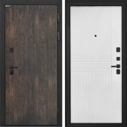 Входная дверь Интекрон Профит Black Тиковое дерево ФЛ-326М Мэджик шифон (белый)