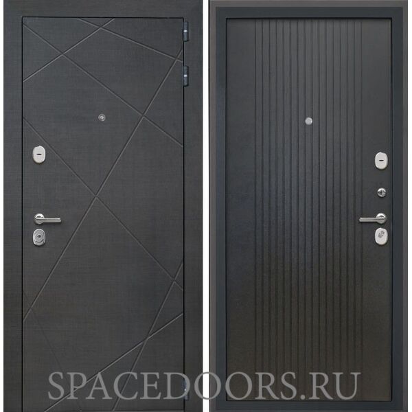 Входная дверь Интекрон СЕНАТОР Лучи Лофт черный ФЛ-295