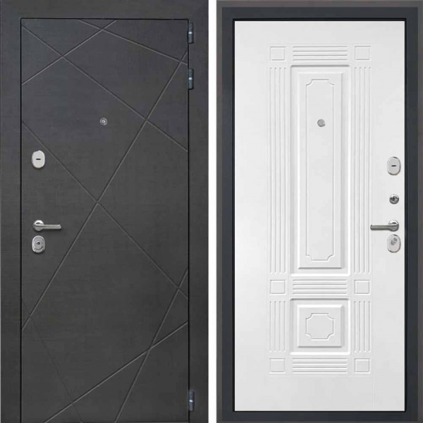 Входная дверь Интекрон Сенат Лучи Ясень белый силк ФЛ-2