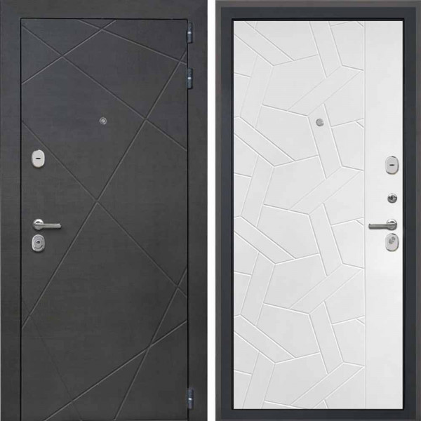 Входная дверь Интекрон Сенат Лучи Ясень силк белый ФЛ-306