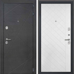 Входная дверь Интекрон Сенат Лучи ФЛ-Ромбы Силк ясень белый