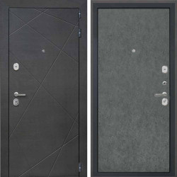 Входная дверь Интекрон Сенат Лучи Штукатурка графит гладкая