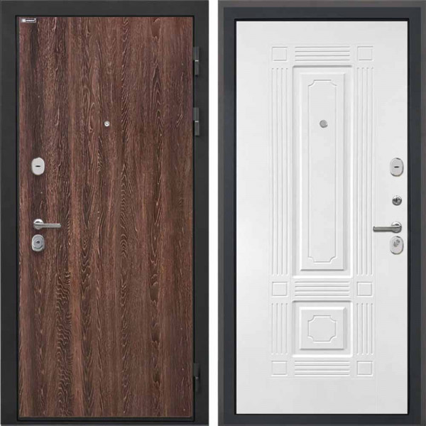 Входная дверь Интекрон Сицилия Remix Дуб филадельфия коньяк Ясень белый силк ФЛ-2