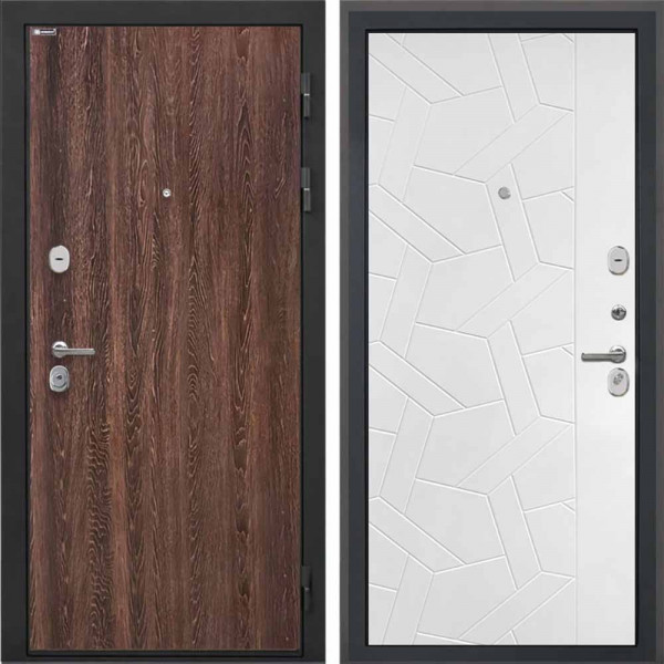 Входная дверь Интекрон Сицилия Remix Дуб филадельфия коньяк Ясень силк белый ФЛ-306