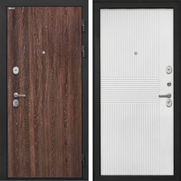 Входная дверь Интекрон Сицилия Remix Дуб филадельфия коньяк Мэджик шифон белый ФЛ-326М