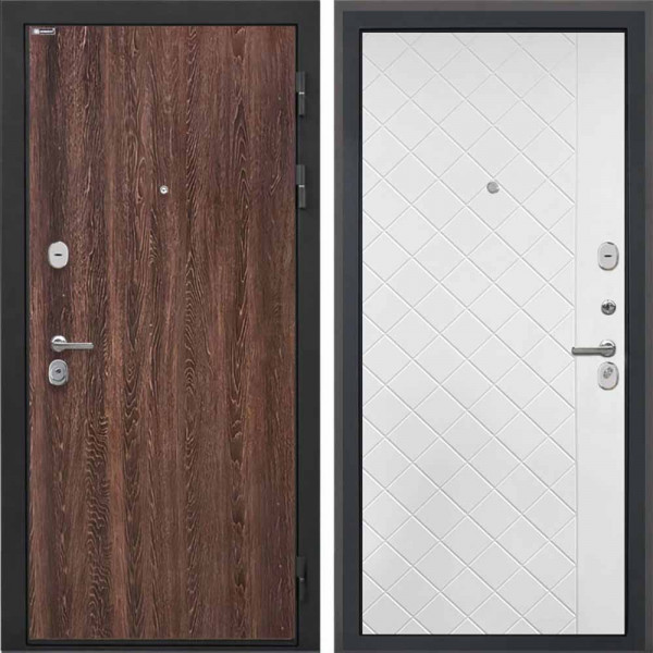 Входная дверь Интекрон Сицилия Remix Дуб филадельфия коньяк ФЛ-Ромбы Силк ясень белый