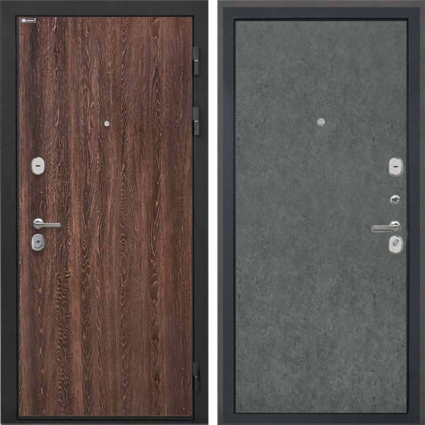 Входная дверь Интекрон Сицилия Remix Дуб филадельфия коньяк Штукатурка графит гладкая