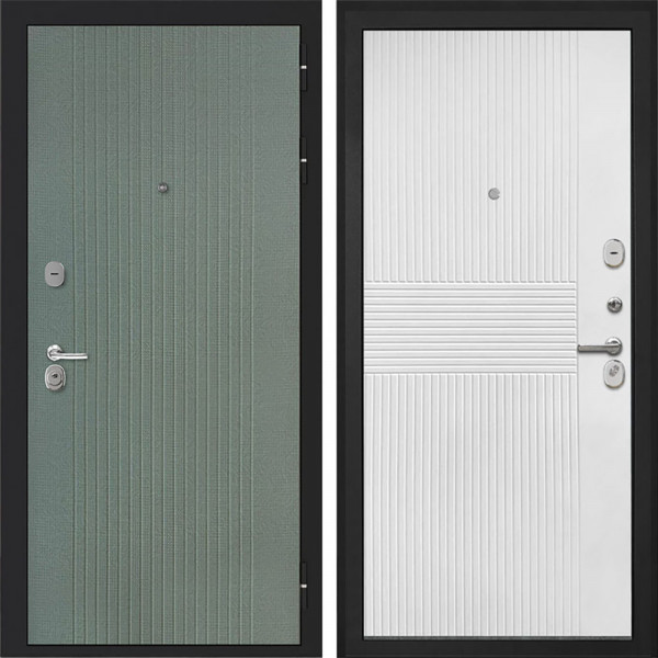 Входная дверь Интекрон Сицилия Remix ФЛ-295 Пазл грин Мэджик шифон белый ФЛ-326М