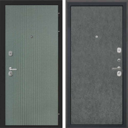 Входная дверь Интекрон Сицилия Remix ФЛ-295 Пазл грин Штукатурка графит гладкая