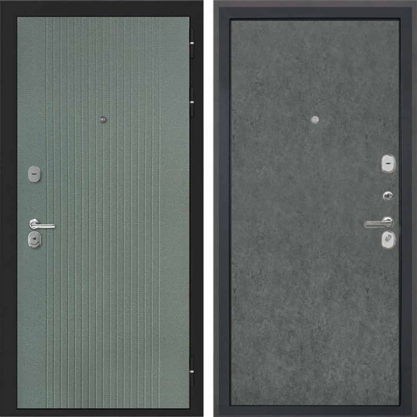 Входная дверь Интекрон Сицилия Remix ФЛ-295 Пазл грин Штукатурка графит гладкая