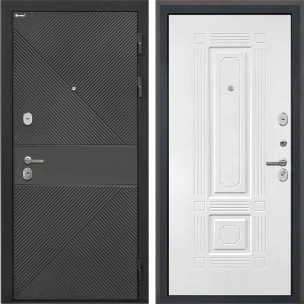 Входная дверь Интекрон Сицилия Remix ФЛ-613 черный крашеный Ясень белый силк ФЛ-2